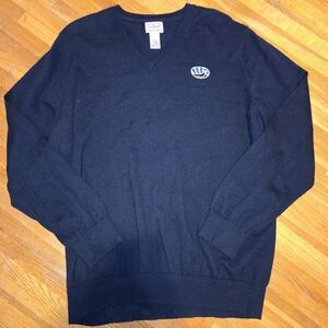 L.L. Bean Men's Dark Blue V-Neck Cashmere Blend Sweater‎ Soft Layers XL